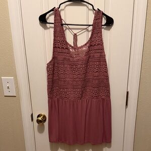 Lane Bryant Mauve Lace Tank Top